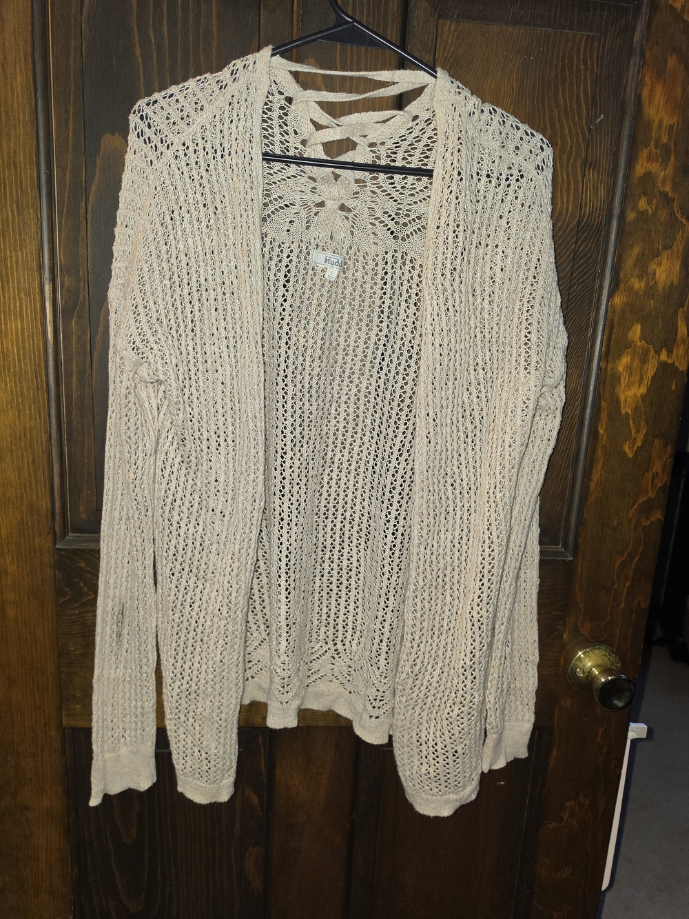 Open-Knit Cream Women's Cardigan Sweater